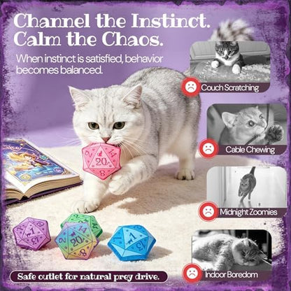 CiyvoLyeen Plush D20 Dice Catnip Toys for Indoor Cats 5 Pack - Image 2