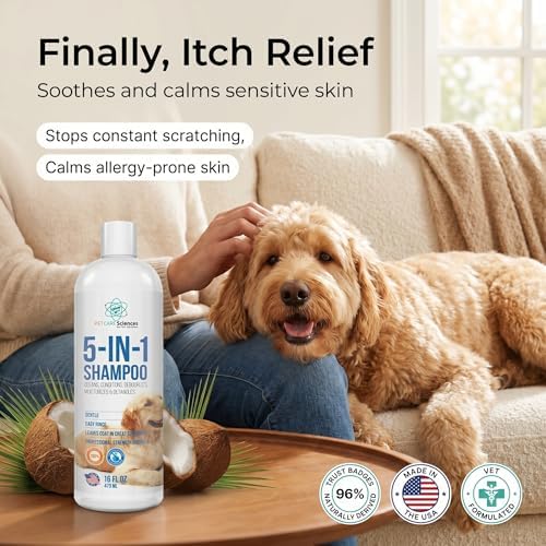 16 floz 5 in 1 Dog Shampoo for Itchy Skin - Sensitive Skin Dog Shampoo for Smelly Dogs - Dog Shampoos & Conditioners - Made in The USA - Image 2