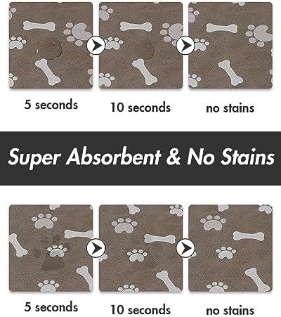 MontVoo-Absorbent Pet Feeding Mat-No Stains Pet Mat for Food and Water Bowl-Quick Dry Cat & Dog Food Mat Water Dispenser Mat-Pet Supplies Mat-Dog Water Bowl Mat for Messy Drinker,（Brown,17"x34"） - Image 2