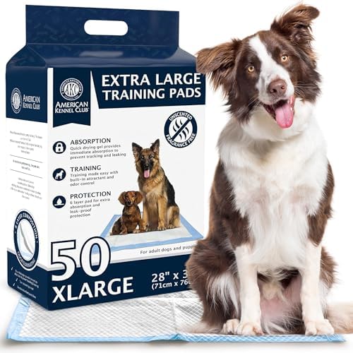 AKC Dog Training Pads, Unscented, XL 28" x 30", 50 Count by AmericanKennelClub