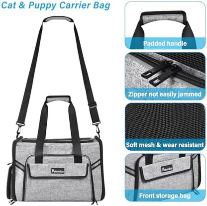 Petmolico Cat Carrier Soft-Sided Airline Approved, Medium, Grey-X862 - Image 2