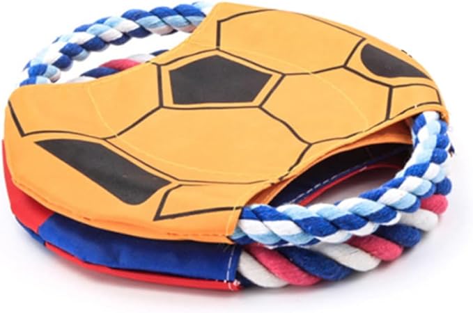 Angoily Dog Flying Disc Dog Training Toy Interactive Rope Canvas Lightweight Outdoor Random Color