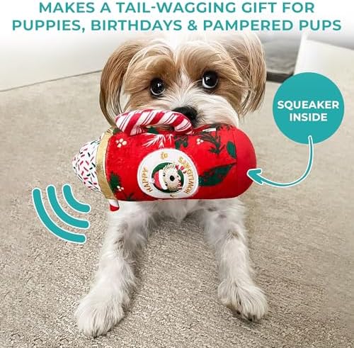 Haute Diggity Dog Howliday Cheer Mug Plush Dog Toy, Drink Parody Chew Toys - Image 6