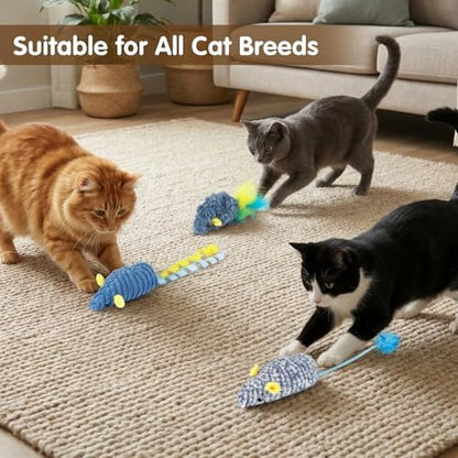 Catnip Toys (3 Pack), Cat Mouse Toys for Indoor Play, Small Interactive Cat Toys for Indoor Cats, Perfect for Single or Multi-Cat Households (Green) - Image 7