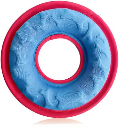 Dog Flying Disc, 9" Dog Flyer Toys for Medium/Large Dogs, Durable Nylon Fetch Toy for Easy Catch, Floats in Water & Safe on Teeth (Blue) by HeiPen