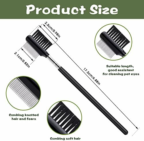 cobee Double-Head Metal Grooming Comb for Dogs, Puppies, and Cats - 2 Pcs Booger, Flea, Crust, Mucus, and Tear Stain Remover - Image 2