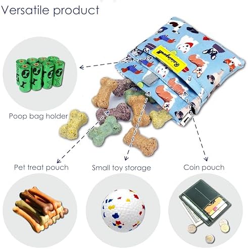 Dog Treat Pouch,Cotton Pocket Sized Training Holder, Hand Free Walking Funny Bag with Carabiner, Self-Closing Pet Feed Snack Reward, Behavior Aids for Puppy Travel or Outdoor Use（Dog Puzzle） - Image 4