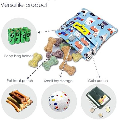 Dog Treat Pouch,Cotton Pocket Sized Training Holder, Hand Free Walking Funny Bag with Carabiner, Self-Closing Pet Feed Snack Reward, Behavior Aids for Puppy Travel or Outdoor Use（Dog Puzzle） - Image 4
