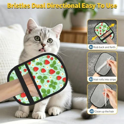 Strawberry Pet Hair Removal Glove Brush Pet Hair Remover Tool for Carpet - Image 6