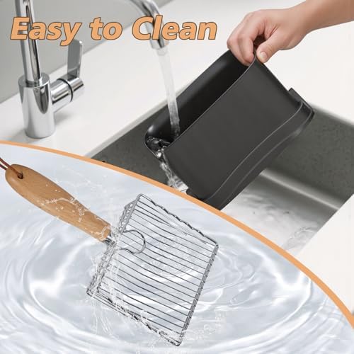 Metal Cat Litter Scooper with Holder,Poop Scooper with Waste Can,Refill Bag - Image 7
