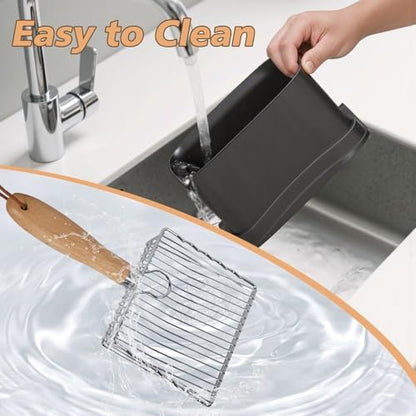 Metal Cat Litter Scooper with Holder,Poop Scooper with Waste Can,Refill Bag - Image 7