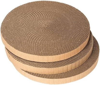 Round cat Scratcher Refill, 10 inch Diameter, 7/8 inch Thickness Scratcher Replacement Pads, Scratching Board Circle, Scratch pad, scratchers for Indoor Cats (3pcs) by Unknown