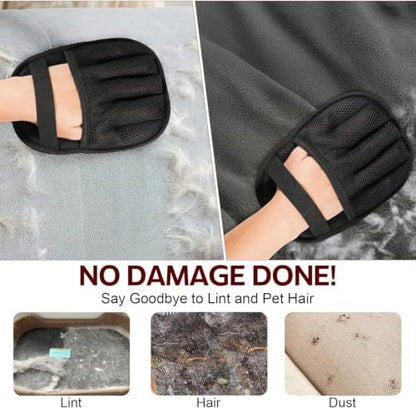 2 Pack Pet Hair Removal Gloves, 2026 New Upgrade Five-Finger Electrostatic Grooming Gloves, Reusable Deshedding Brush for Dogs & Cats, Removes Fur from Couch, Carpet, Clothing, Car Seats - Image 5