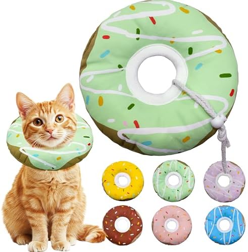 Seyezo Cat Cone Collar Soft, Adjustable Cat Recovery Cone, Waterproof Green by Seyezo