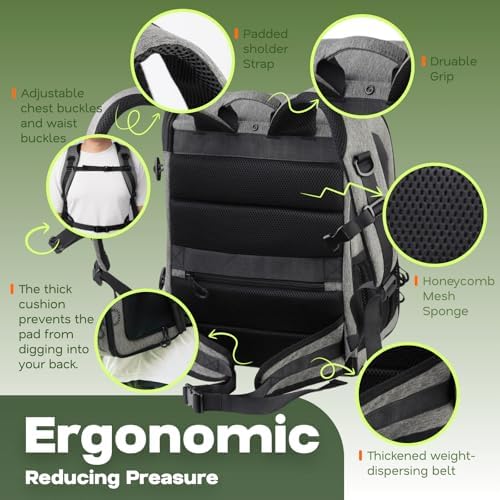 Premium Dog & Cat Carrier Backpack for Travel, Hiking & Vet Visits - Solid Durable Pet Backpack with Breathable Mesh, Safety Strap, Anti-Anxiety Curtain & Storage Pockets (Dark Gray) - Image 7