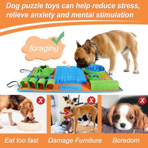 Vivifying Snuffle Mat for Dogs, Interactive Dog Puzzle Toy for Boredom and Mental Stimulation, Enrichment Feeding Game Sniff Mat Helps Slow Eating and Keep Busy - Image 5