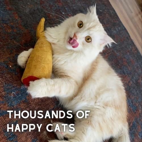 pawdaz Fish Toy for Cats, Matatabi Silvervine Filled and Help Relief Anxiety, Kitten Catnip Essentials Treats Supplies Large Interactive Chew Big Kicker Toys for Indoor Cat (Golden) - Image 6