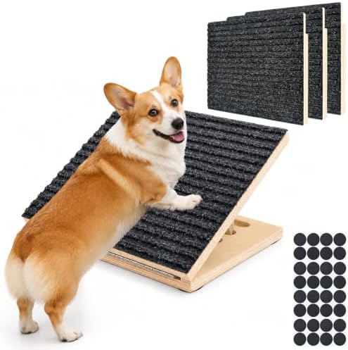 Dog Ramp for Stairs - 4 Pack Wooden Dog Ramps with 32 Anti-Slip Pads by Unknown