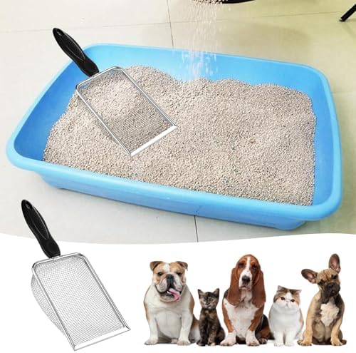 Stainless Steel Mesh Litter Shovel, Fine Mesh Metal Reptile Litter Cleaner Scooper, Black Non-Slip Handle Sifter for Lizard Substrate Reptile Terrarium Sand Waste - Image 4