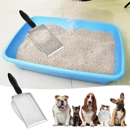Stainless Steel Mesh Litter Shovel, Fine Mesh Metal Reptile Litter Cleaner Scooper, Black Non-Slip Handle Sifter for Lizard Substrate Reptile Terrarium Sand Waste - Image 4