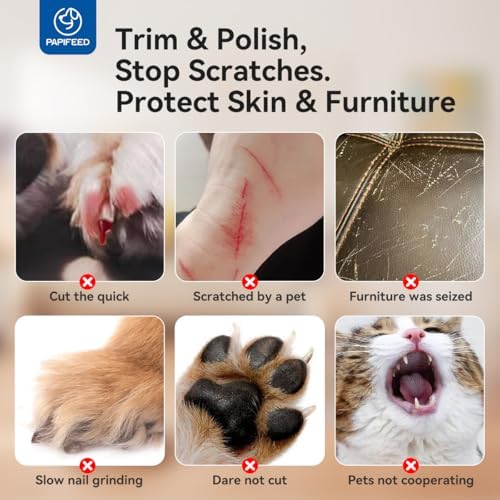 PAPIFFEED Pet Nail Grinder with Nail Clipper Kit, 6 Speed Adjustable Dog Nail Trimmer with LED Light, Rechargeable Pet Nail File with Dust Proof & Type-C Charging (Blue Set) - Image 5
