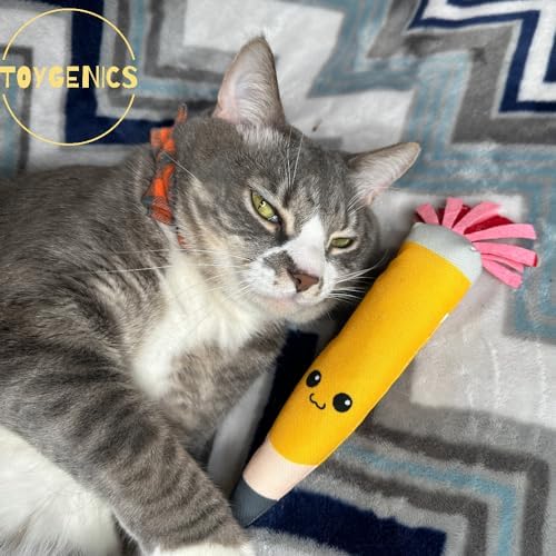 Pencil Kicker Catnip Toy w/ Long Shape & Bite Resistant Plush for Cat Chew Toy w/ Crinkle Paper & Organic Catnip - Image 5