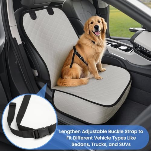 ELONGRIVER Dog Car Seat Covers, Waterproof Front Seat Cover - Image 2