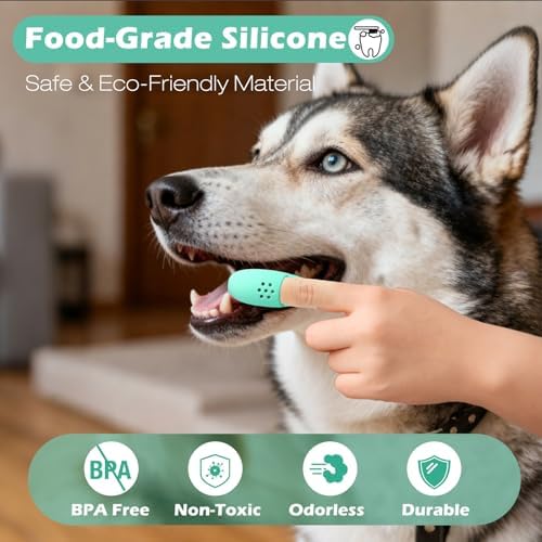 3pcs Dog Finger Toothbrush, Cat Chin Brush with Food-Grade Silicone, Dog Tooth Brushing Kit, Silicone Cleaning Brush for Pet Dental Care - Image 3