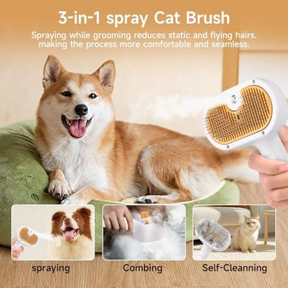 Pet Steam Brush for Dog & Cat Includes Waterless 2*Shampoo - Image 5