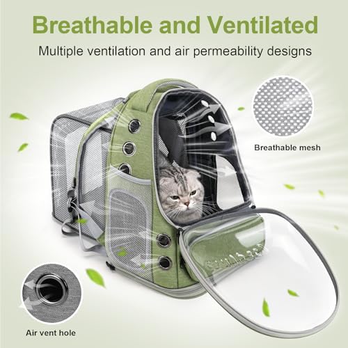 Cawypety Expandable Cat Backpack Large Space Cat Bubble Backpack Carrier - Image 2