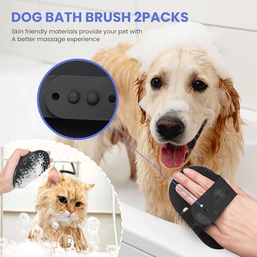 Self Cleaning Shedding Brush - 5-in-1 Professional Pet Grooming Kit Skin Friendly Grooming Tool for Dogs, Cats, and Puppies, Deshedding and Hair Removal for Long and Short Haired Pets, Black - Image 6