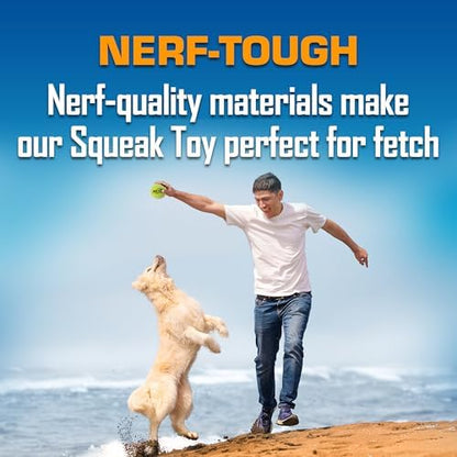 Nerf Dog 16-Piece Dog Toy Gift Set, Includes 16 2.5in Squeak Tennis Balls and a 10.25in Bucket, Nerf Tough Material, Green - Image 5