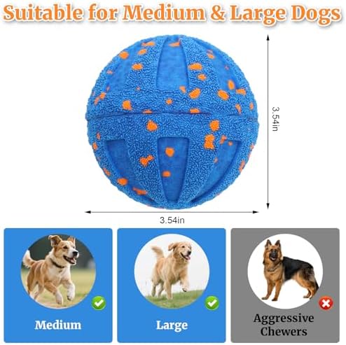Interactive Dog Toys, Automatic Moving Dog Balls Self Rolling Vibrating Bouncing Ball for Dogs Medium & Large E-TPU Smart Dog Toys Stimulating for Boredom-Blue - Image 3