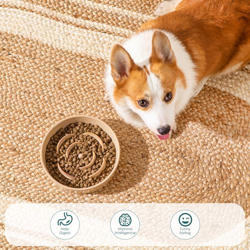 vancasso Ceramic Slow Feeder Dog Bowl, 1.5 Cup Puzzle Dish for Medium Breed - Image 5