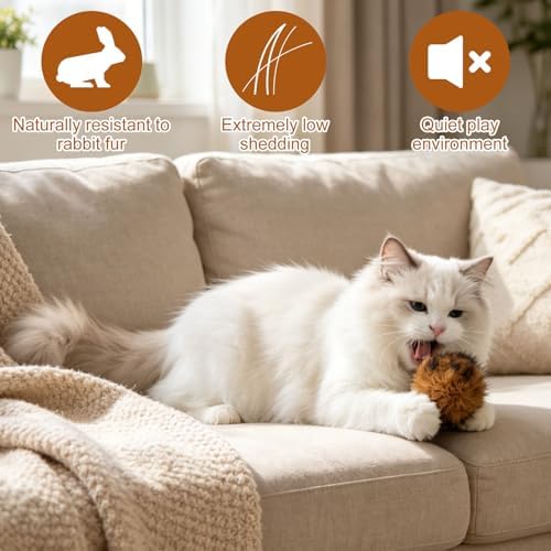 3pcs Cat Faux Rabbit Fur Balls Soft Catnip Toys - Image 3