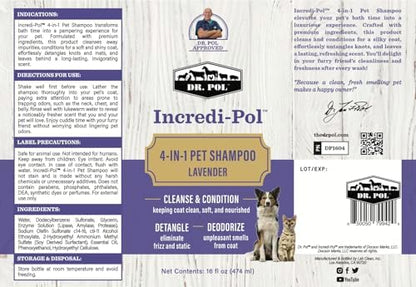 Dr. Pol Incredi-Pol 4-in-1 Pet Shampoo | Cleanse, Condition, Detangle & Deodorize | Luxurious Grooming for a Soft, Silky Coat | Lavender | 16 oz - Image 7