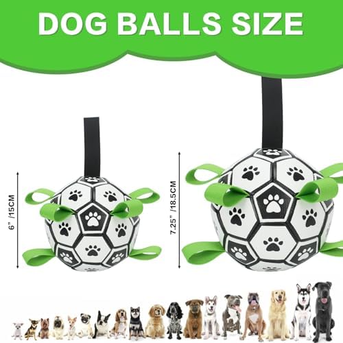 Dog Soccer Ball with Straps, 7.25 Inch Herding Dog Ball Toys Dog Birthday Toy - Image 6