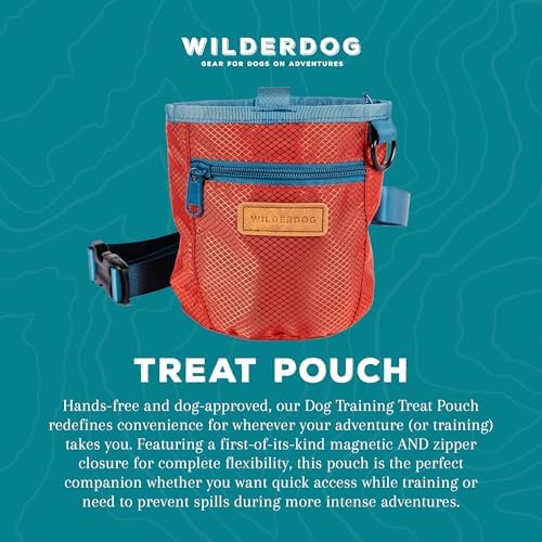 Wilderdog Dog Training Treat Pouch with Magnetic and Zipper Closure, Carabiner Attached, Adjustable Waist Strap - Cinnabar - Image 2