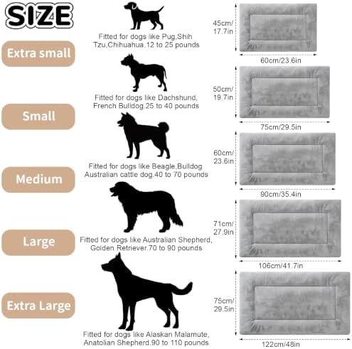 Dog Crate Pad, Washable Cozy Dog Bed Mat for Large Dogs 42"x28", Gray - Image 2