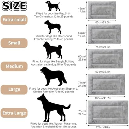 Dog Crate Pad, Washable Cozy Dog Bed Mat for Large Dogs 42"x28", Gray - Image 2