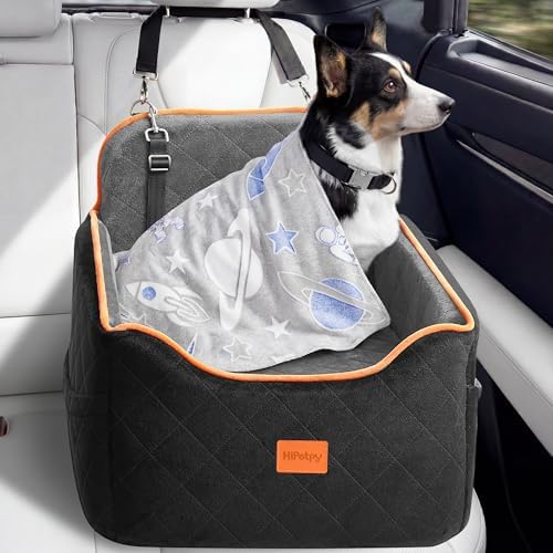 HiPetpy Dog Car Seat 6" Elevated Memory Foam Booster Seat Pet Car Seat - Image 2