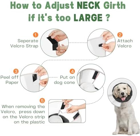 Dog Cone Collar with Soft Liner to Stop Licking, Elizabeth Recovery Collar After Surgery for Large Medium Dogs, Comfortable Pet Head Cone Alternative for Neutering Spay Injury - Image 6