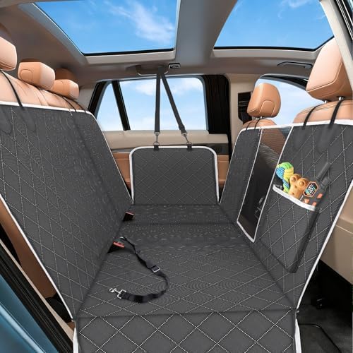 PetJoy Dog Car Seat Cover – 600D Heavy Duty Waterproof & Scratch-Resistant, Non-Slip Rear Seat Protector for Dogs, Fits SUVs, Trucks, Cars by PetJoy