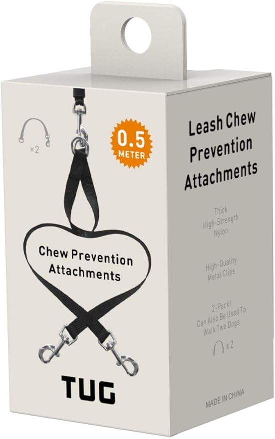 Anti-Chew Extension for Retractable Leashes (2 Pack); Can Also Be Used As A Dual Dog Leash Attachment/Leash Splitter for Walking Two Dogs