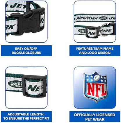 Pets First NFL New York Jets Licensed PET COLLAR, Small - Heavy-Duty, Strong, and Durable Dog Collar. Available in 31 Football Teams and 4 Sizes - Image 2