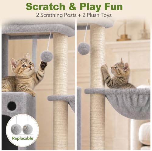 Small Cat Tree Tower for Indoor Cats, 40 in Multi-Level Cat Scratching Post - Image 4