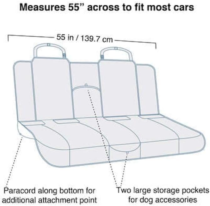 Kurgo Rover Bench Seat Cover, Black, 55" Wide - Image 3