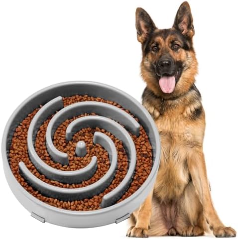 JASGOOD Slow Feeder Dog Bowl - Anti-Gulping, Prevents Bloat & Choking, Healthy Design for Large & Medium Dogs by JASGOOD