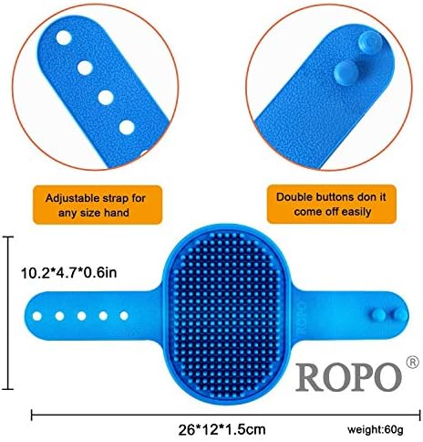 ROPO 2PC Dog Grooming Brush, Pet Shampoo Bath Brush&Pet steel comb, pet dog cat grooming comb - Image 5