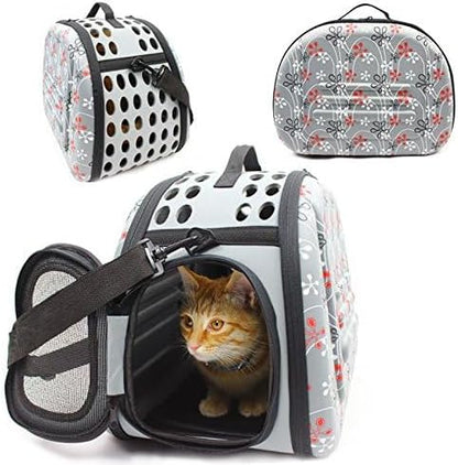 Foldable Pet Dog Cat Carrier Cage Collapsible Travel Kennel - Portable Pet Carrier Outdoor Shoulder Bag for Puppy Dog Cat Small Medium Large Animal (M, Grey) - Image 6